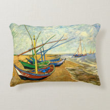 Van Gogh Vissersboten op het strand bij Saintes Ma