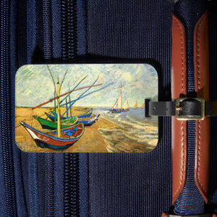 Van Gogh Vissersboten op het strand bij Saintes Ma Bagagelabel