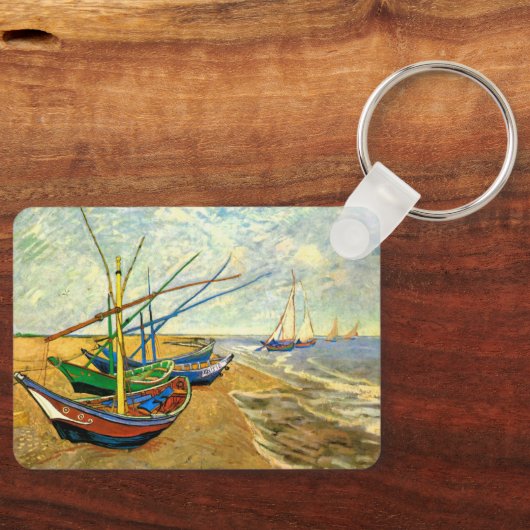Van Gogh Vissersboten op het strand bij Saintes Ma Sleutelhanger (Voorkant)