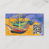 Van Gogh - Vissersboten op het strand - QR Code Visitekaartje (Voorkant)