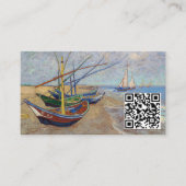 Van Gogh - Vissersboten op het Strand - QR Code Visitekaartje (Voorkant)
