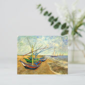 Van Gogh Vist Boats op strand bij Saintes Maries Briefkaart (Staand voorkant)