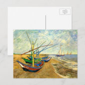 Van Gogh Vist Boats op strand bij Saintes Maries Briefkaart (Voorkant / Achterkant)