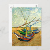 Van Gogh Vist Boats op strand bij Saintes Maries Briefkaart (Voorkant / Achterkant)