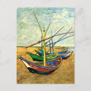 Van Gogh Vist Boats op strand bij Saintes Maries Briefkaart