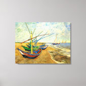Van Gogh Vist Boats op strand bij Saintes Maries Canvas Afdruk (Voorkant)
