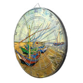 Van Gogh Vist Boats op strand bij Saintes Maries Dartbord (Voorkant Rechts)