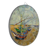 Van Gogh Vist Boats op strand bij Saintes Maries Dartbord (Voorkant Links)