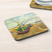 Van Gogh Vist Boats op strand bij Saintes Maries Drankjes Onderzetter (Linkerzijde)