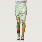 Van Gogh Vist Boats op strand bij Saintes Maries Leggings (Voorkant)