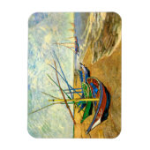 Van Gogh Vist Boats op strand bij Saintes Maries Magneet (Verticaal)