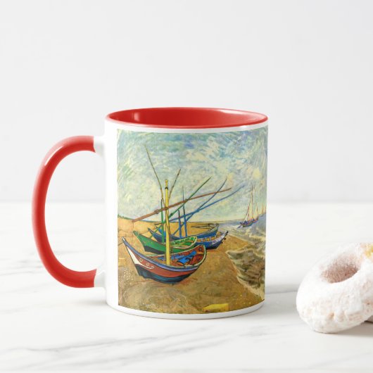 Van Gogh Vist Boats op strand bij Saintes Maries Mok (Met donut)