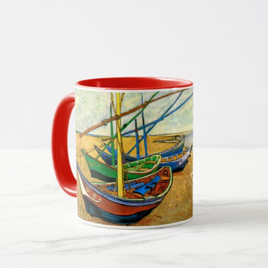 Van Gogh Vist Boats op strand bij Saintes Maries Mok (Voorkant links)