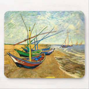 Van Gogh Vist Boats op strand bij Saintes Maries Muismat