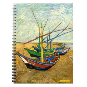 Van Gogh Vist Boats op strand bij Saintes Maries Notitieboek