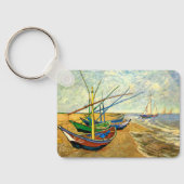 Van Gogh Vist Boats op strand bij Saintes Maries Sleutelhanger (Achterkant)