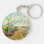 Van Gogh Vist Boats op strand bij Saintes Maries Sleutelhanger (Achterkant)