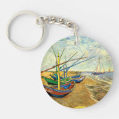 Van Gogh Vist Boats op strand bij Saintes Maries Sleutelhanger (Voorkant)