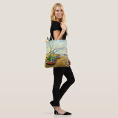 Van Gogh Vist Boats op strand bij Saintes Maries Tote Bag (Op model)