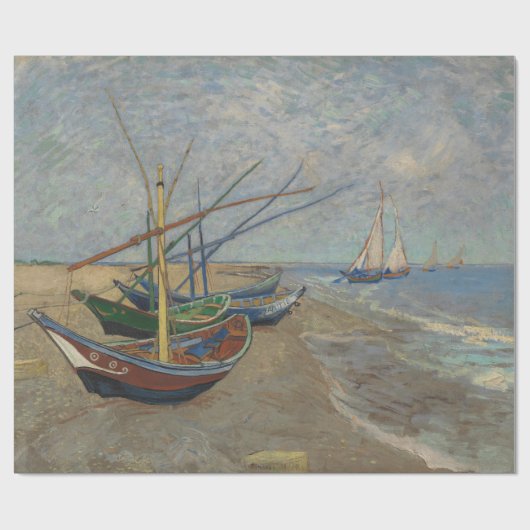 Van Gogh Vist boten op het strand bij Les Saintes Cadeaupapier (Vlak)