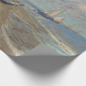 Van Gogh Vist boten op het strand bij Les Saintes Cadeaupapier (Hoek)