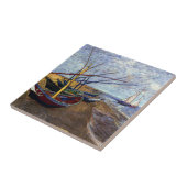 Van Gogh Vist boten op strand Tegeltje (Zijkant)