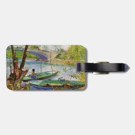 Van Gogh Vist in de lente Pont de Clichy Bagagelabel (Achterkant horizontaal)