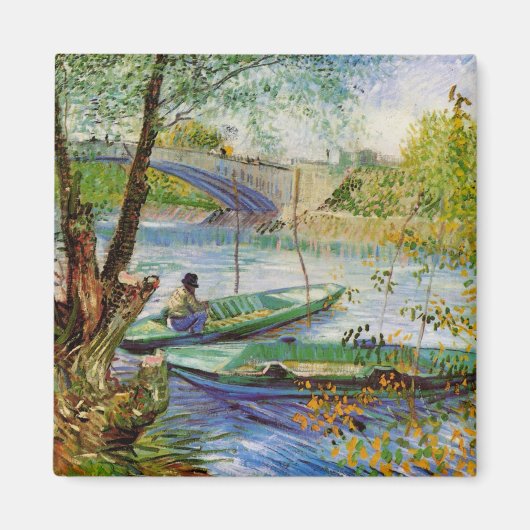 Van Gogh vist in het voorjaar, Pont de Clichy Magneet (Voorkant)