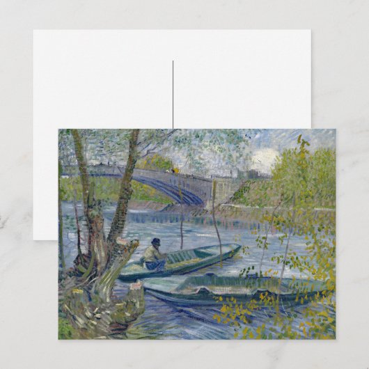 Van Gogh Vist lentesschilderen Briefkaart (Voorkant / Achterkant)