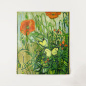 Van Gogh - Vlinders en Klaprozen Wandtapijt Wandkleed (Voorkant)