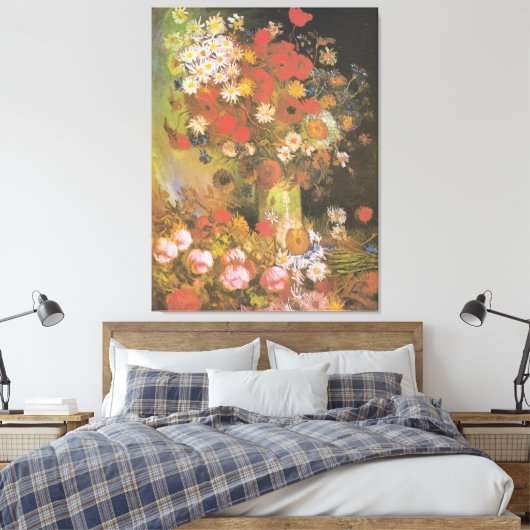Van Gogh volken en Chrysanthema Canvas Afdruk (Insitu (Slaapkamer))