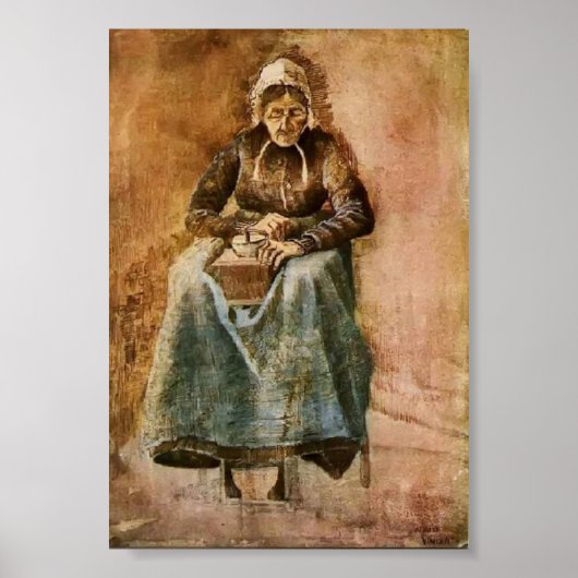 Van Gogh - Voman Grinding Coffee Poster (Voorkant)