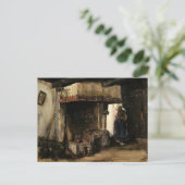 Van Gogh; Vrouw door een Hearth,  impressionisme Briefkaart (Staand voorkant)