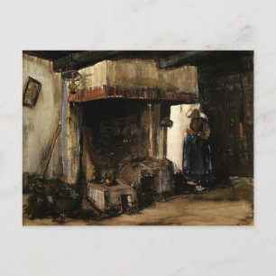 Van Gogh; Vrouw door een Hearth,  impressionisme Briefkaart