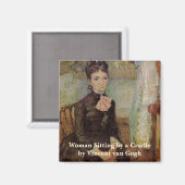 Van Gogh, Vrouw gezeten door een wieg,  Kunst Magneet (Voorkant / Achterkant)