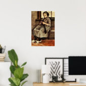 Van Gogh - Vrouw verstelt kousen, Poster (Thuiskantoor)