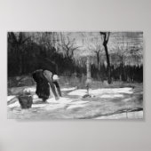 Van Gogh - Vrouwen die wasgoed uitspreiden op een  Poster (Voorkant)