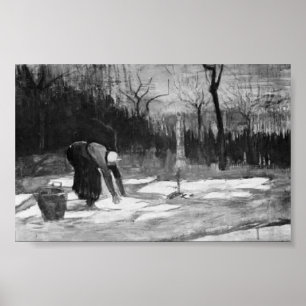 Van Gogh - Vrouwen die wasgoed uitspreiden op een Poster