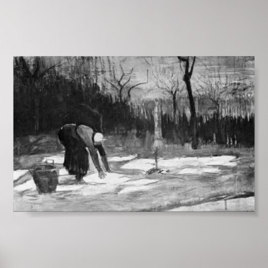 Van Gogh - Vrouwen die wasgoed uitspreiden op een Poster (Voorkant)