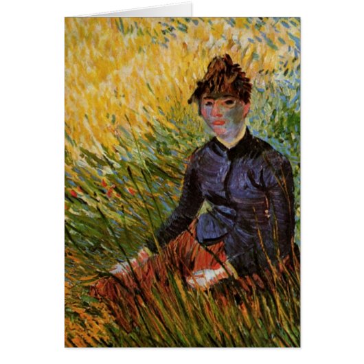 Van Gogh; Vrouwen zitten in gras,  kunst (Voorkant)