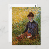 Van Gogh; Vrouwen zitten in gras,  kunst Briefkaart (Voorkant / Achterkant)