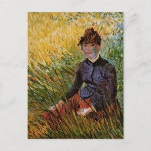 Van Gogh; Vrouwen zitten in gras,  kunst Briefkaart