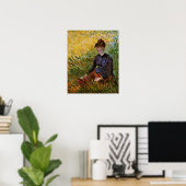 Van Gogh; Vrouwen zitten in gras,  kunst Poster (Thuiskantoor)