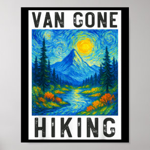 Van Gogh Wandelen, Kamperen Bergen Natuur, Grappig Poster