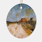 Van Gogh Wandelend langs de Parijse Wallen Keramisch Ornament (Links)