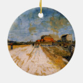 Van Gogh Wandelend langs de Parijse Wallen Keramisch Ornament (Achterkant)