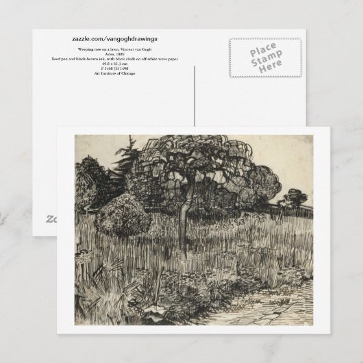 Van Gogh Weeping Tree on a Lawn Briefkaart (Voorkant / Achterkant)