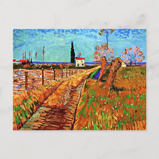 Van Gogh - Weg door een Gebied met Wilgen Briefkaart (Voorkant)