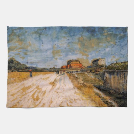 Van Gogh Weg langs de Parijse Wallen Theedoek (Horizontaal)
