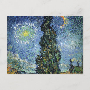 Van Gogh Weg Met Cipressen Impressionisme Briefkaart